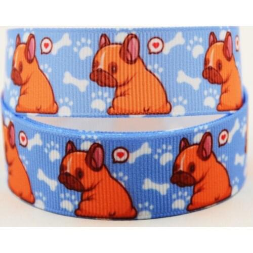 22mm 25mm 38mm 75mm Dog cartoon printed Grosgrain Ribbon party decoration 10 Yards X-04376