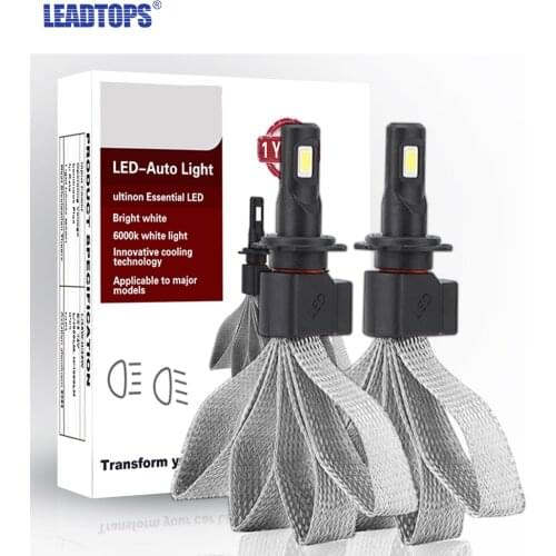 LEADTOPS 2PCS Super Bright H7 LED H4 Car Headlights H3 H8 H9 H11 9005 9006 H1 880 Bulb Auto Bulb Automobiles Fog 6000K FE