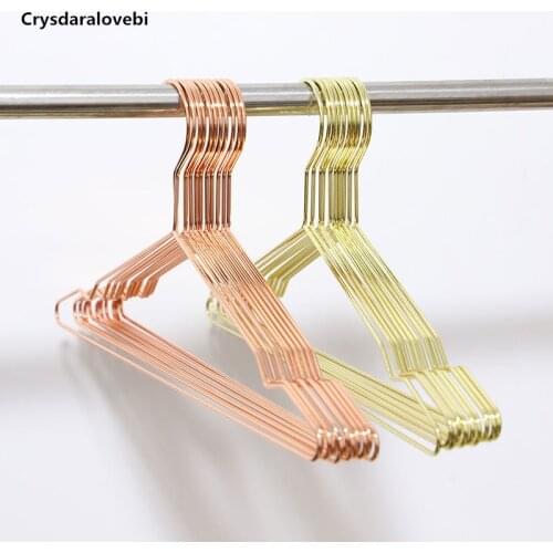 20pcs Golden/Rose gold Metal Clothes Shirts Hanger with Groove, Heavy Duty Strong Coats Hanger, Suit Hanger, Wire Hanger