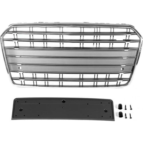 Car Modification Front Bumper Grille Grill Fit for A7 2016-2018 (Gray) car accessories
