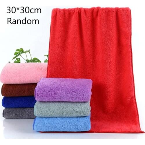 30*30 CM Random Solid Soft Flannel Blankets High Quality Soft Thick Towel Sofa Blanket Coral Warm Plush Travel Blanket