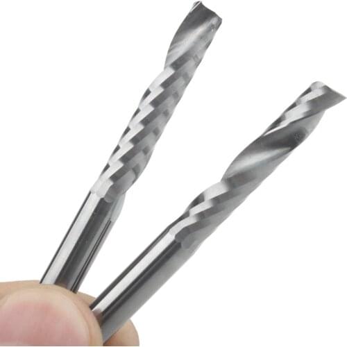 5pcs 6x32mm Single Flute Bit Carbide End Mill Set, CNC Router End Mills for Wood Cutter Milling