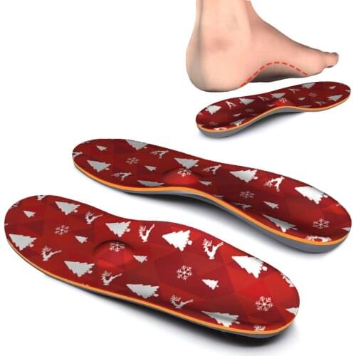 Red iFitna Original length High Arch Support Insoles for flat feet Orthotic Inserts Men and Women Relief Foot Pain