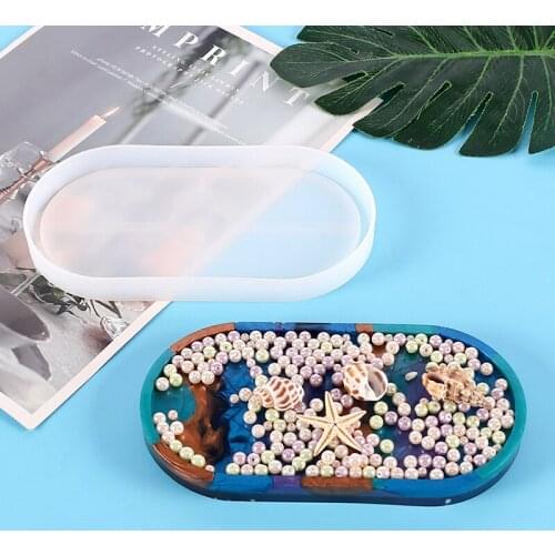 DIY Oval Silicone Coaster Mold Soft Flexible Oval Moulds for Cup Mat Home Decoration S55