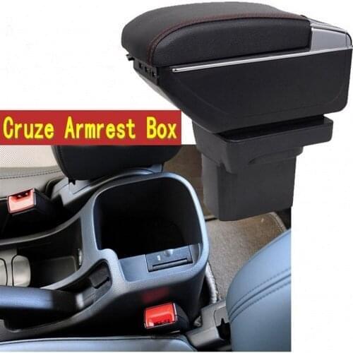 New product 7USB+Lift+Slide+LED central Store armrest box content box with cup holder ashtray For Chevrolet Cruze