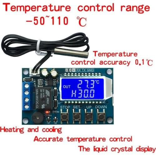 DC 6~30V Digital LCD Temperature Controller 10A Thermostat Control Switch for AC 110V 220V Load
