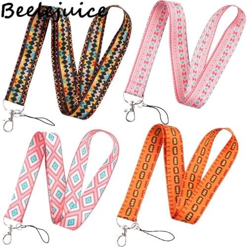 24pcs Bohemian Style Neck Strap Lanyard keychain Phone Strap ID Badge Holder Rope Key Chain Keyrings Accessories Webbings Ribbon