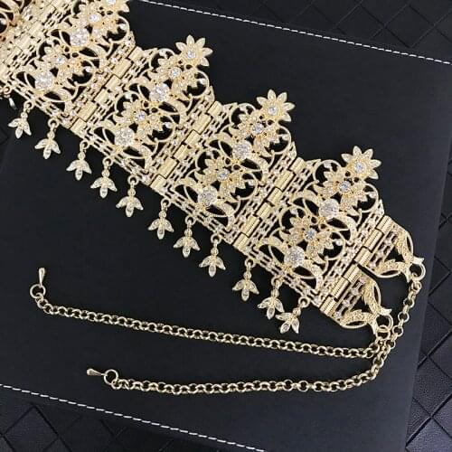 Luxury Wedding Bride Big Size Head Jewelry Arabica Sparkling Rhinestone Hair Chain Classic Luxery Hair Accessorie Unique Design