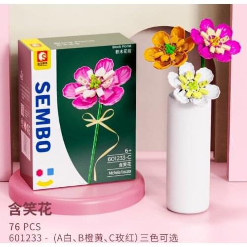 DIY Building Plastic ABS Flowers Bricks Block Model Toys Table Home Beauty Decoration Girls Educational Toys Lady ChildrenGift