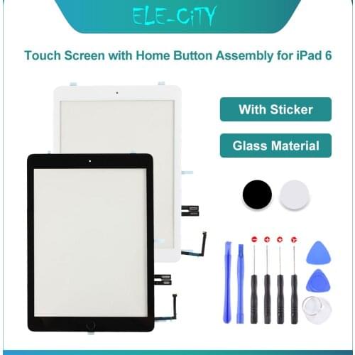 9.7" Touch Screen For iPad 6 A1893 A1954 Touch Panel LCD Outer Display Replace Digitizer Sensor Glass With Home Button Assembly