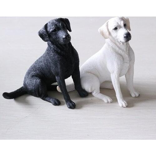 LABRADOR ART SCULPTURE SIMULATED ANIMAL DOG FIGURINES MINI HANDICRAFTS RESIN CRAFT HOME DECORATION CAR INTERIOR COLLECTION R4796