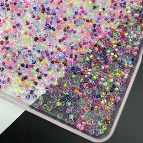 1200pcs/20g/Lot 2mm Top Glass Loose Dye Core Color Seed Spacer Beads Jewelry Making DIY, Women Kids Garment Accessories
