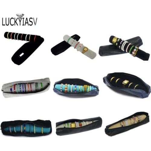 Wholesale Jewelry Roll Bag Portable Carring Watch Bangle Case Velvet Organizer Multi Functional Bracelet Chain Storage Box