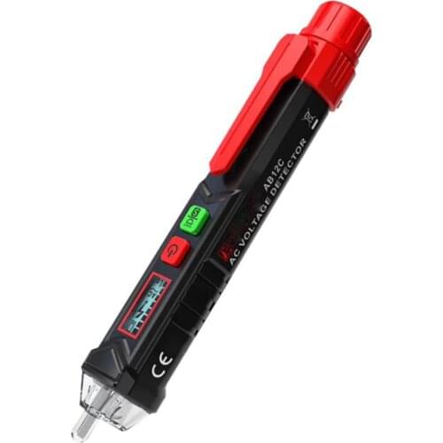 LCD Display Voltage Tester, Non-Contact Voltage Tester Pen 12V-1500V AC, Adjustable Sensitivity, LED Flashlight, Auto Power Off
