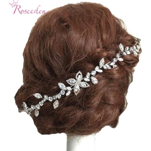 Full Clear Cubic Zirconia Wedding Tiara Flower CZ Stone Crown Headband Princess Bridal Wedding Hair Jewelry Accessories RE3420