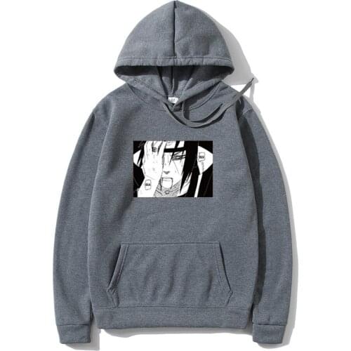 New Mens Hoodie Naruto Harajuku Japanese Anime Print Mens Hoodie Mens Streetwear Autumn Winter Fashion Casual Hoodie Coat