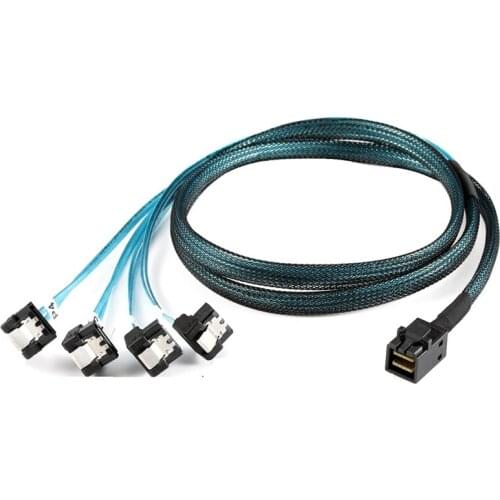 Internal HD Mini SAS (SFF-8643) Target - 4X SATA (Host) Cable, SFF-8643 to 4X SATA Cable HD Mini SAS Host 2Pieces