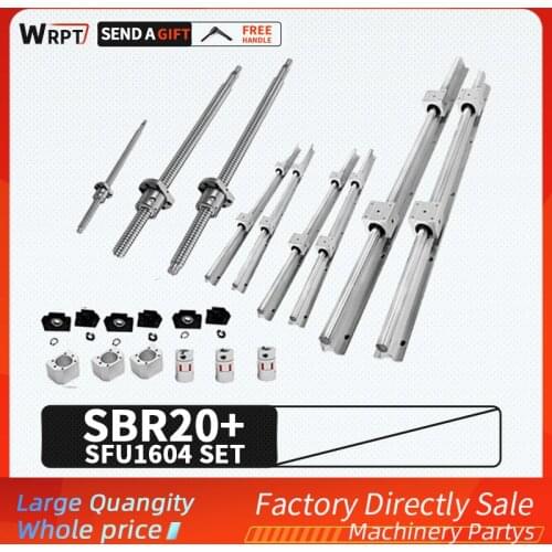 High quality 6set SBR20 linear guide and 12 SBR20UU/20LUU 3set SFU1604 ball screw BKBF12+DSG16H+XB25*30 set CNC accessories