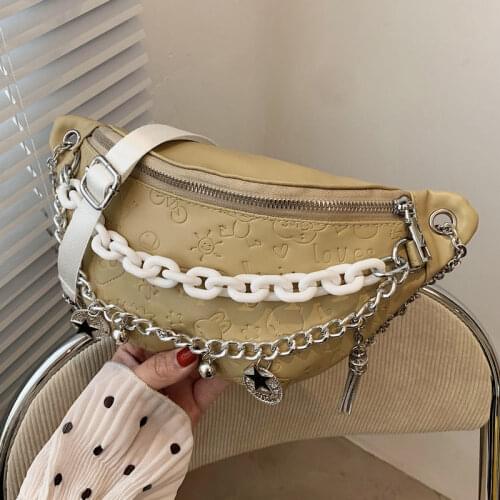 New Chain Fanny pack Women Leather Waist Bag Luxury Brand Chest pack Mini Female Belt Bags Fashion Ladies Shoulder Crossbody Bag