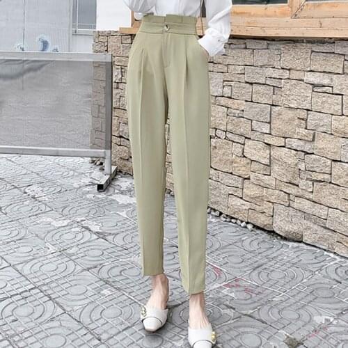 Womens suit harem pants Korean high waist straight pants loose casual trousers pants women trousers women Ankle-Length pants