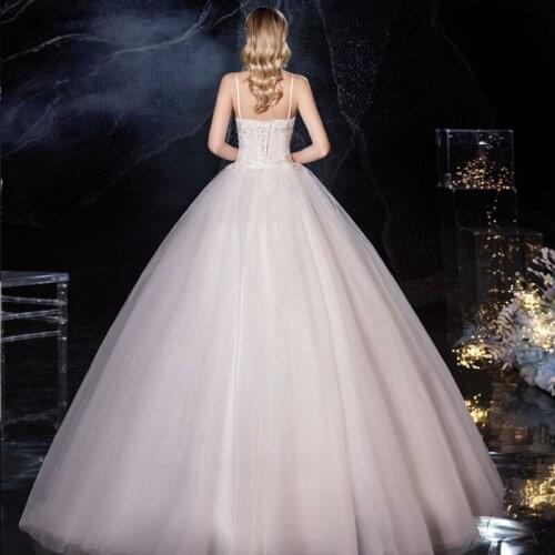 2021 Wedding Dress Back Tie Embroidery Lace Sweet Memory Sexy Woman Simple Long Skirt And Floor