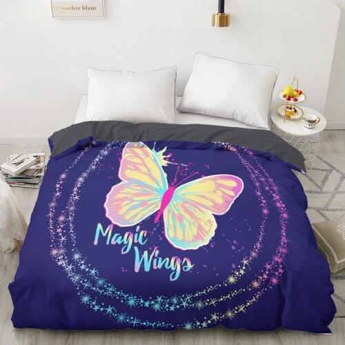 1PCS Duvet Cover,3D Printing Quilt Cover 240x220/200x200/140x200/180x210,Colorful Butterfly Bedding King/Double/Queen Drop Ship