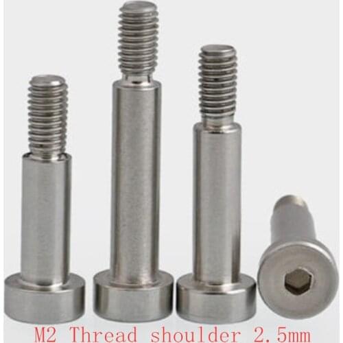 10pcs m2 thread 2.5mm shoulder diameter stainless steel hex socket shoulder screw
