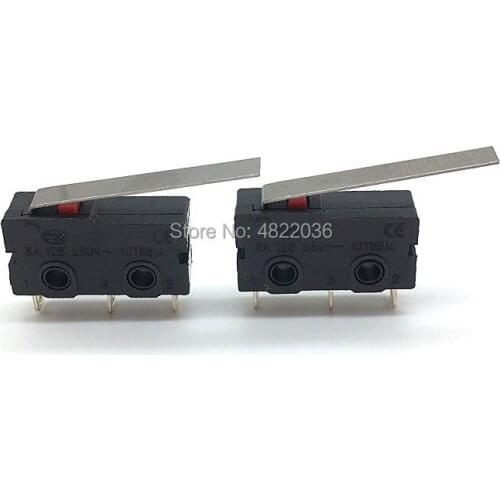 10pcs Limited Switch 3 Pin N/O N/C 5A 250VAC Micro Switch KW12-C With Straight Lever 25MM