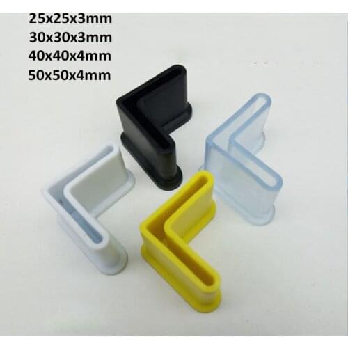 2/4/8Pcs Triangle Iron Foot Cover Corner L-shaped Angle Feet Pipe Tubing End Cover Caps Rubber Black/Transparent/White/Yellow