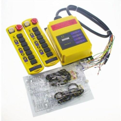2 Speed 2 Transmitters Control Hoist Crane Radio Remote Control Push Button Switch System Controller with E-stop