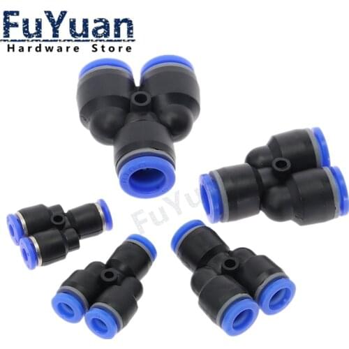3-Way Port Y Shape Air Pneumatic 12mm 8mm 10mm 6mm 4mm 14mm 16mm OD Pipe Connector Push in Gas Plastic Slip Lock Quick Connector