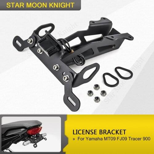 Motorcycle License Plate Holder Frame Fender mount Bracket LED Light For YAMAHA MT-09 MT09 MT 09 Tracer 900 FJ-09 FJ09 2015