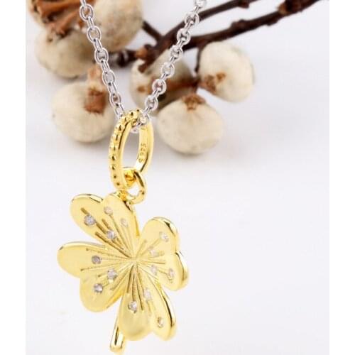 S925 Sterling Silver New Hanging Jewelry Pure Silver Lucky Clover Pendant Necklace For Women