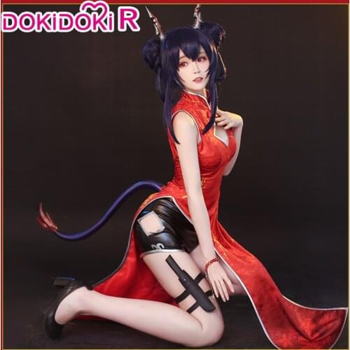DokiDoki-R Game Arknights Chen Chinese New Year Ver Costume Women Dress Arknights Cosplay Game Chen Cosplay Women Halloween