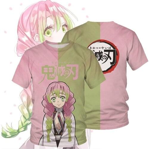Anime Demon Slayer Kimetsu No Yaiba Short Sleeve Loose T-shirt Tops Cosplay Adult Child Casual Printing Pattern Cartoon Unisex