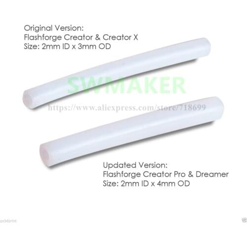 Hot End ptfe Tube for Flashforge Creator /Creator X and other 3D Printers (Pack of 2)