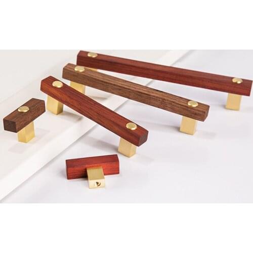 Chinese Furniture Wood Handles Dresser Drawer High-end Knobs and Handle Wardrobe Door Brass Pulls Home Hardware Accessories