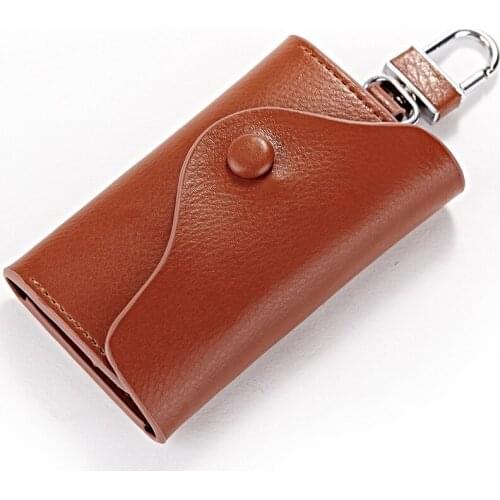 20PCS / LOT Genuine Leather Small Key Wallet Male Key Bag Key Case With Card Slot