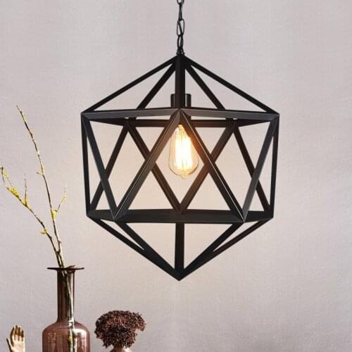 Retro industrial style country personality creative Rhombus chandelier lamps bar bar restaurant lights