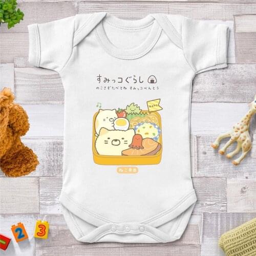Summer Baby Short Sleeve Romper Hot Kawaii Cartoon Cute Sumikko Gurashi Child Boys Girls Onesies Infant Newborn White Romper