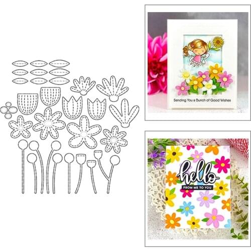 2020 New Spring Flowers Metal Cutting Dies and Leaves Die Paper Cut Scrapbooking For DIY Crafts Card Making no Clear Stamps Sets