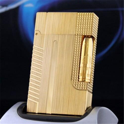 100% new vintage dupont gas lighter gas cigarette lighter polished jet gasoline flint lighter metal gas lighter