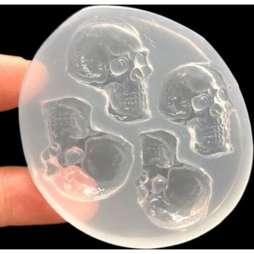 Skeleton Head Skull Silicone Jewelry Mold Candy Jelly Mould Fondant Cake Decor Dried Flower Resin Decorative DIY Hand Crafts