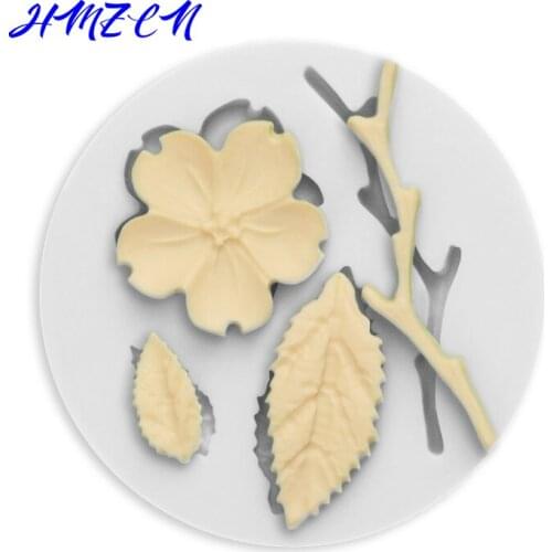 Plum Blossom Sugarcraft Silicone Mold Flower Fondant Mould Wedding Cake Decorating Tools Chocolate Mold