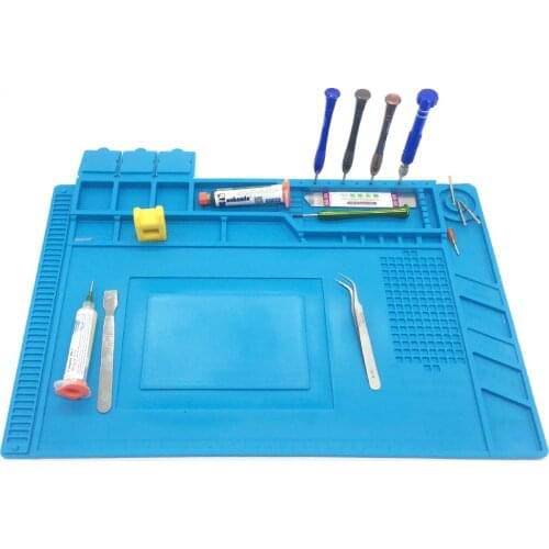 45x30cm Heat Insulation Silicone Pad Desk Mat Maintenance Platform for phone BGA Soldering Repair Station with Magnetic Section