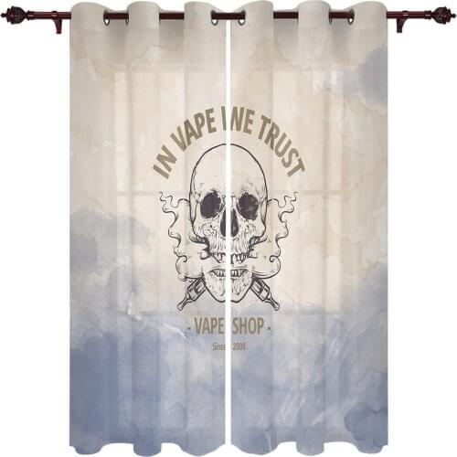 Skull Horror Semi-blackout Curtains For Living Room Curtains For Bedroom Curtains Curtain Fabrics Finished Hanging Curtains