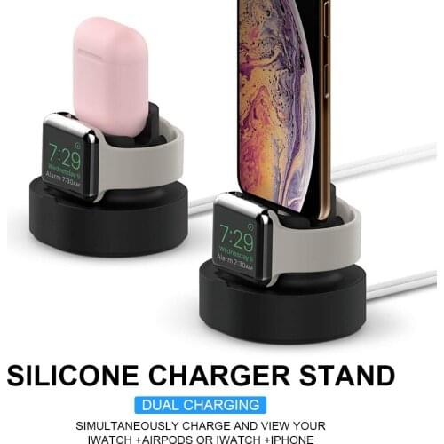 Universal Charging Station Dock Multifunctional Charger Base Stand for Apple AirPods Watch