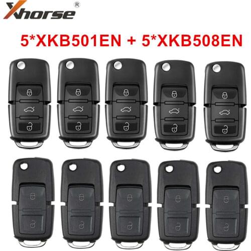 5pcs Xhorse XKB501EN + 5pcs XKB508EN Universal VVDI Wire Remote Keys B5 Style 3 Buttons Board for VVDI/VVDI 2 Mini Key Tool