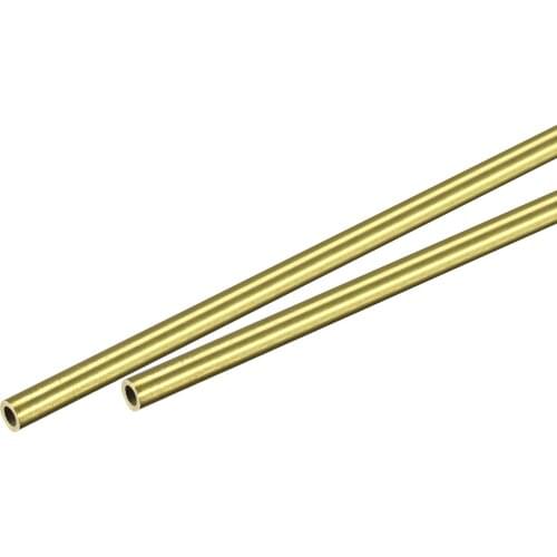 Uxcell Brass Round Tube 3mm OD 0.5mm Wall Thickness 200mm Length Pipe Tubing 2 Pcs