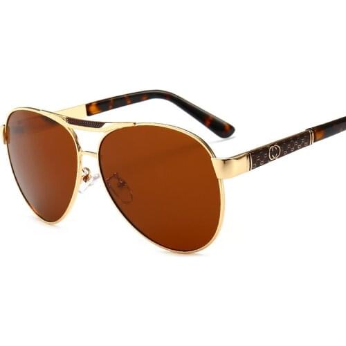 Vintage Two-color Plating Polarized Sunglasses Men Luxury Brand Classic Sun glasses Coating Lens Driving Men/Women zonnebril